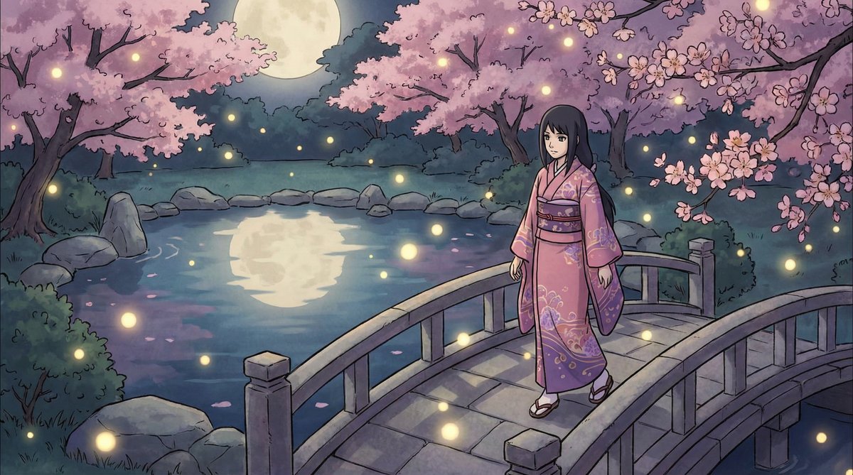 91视频：月下樱花园漫步